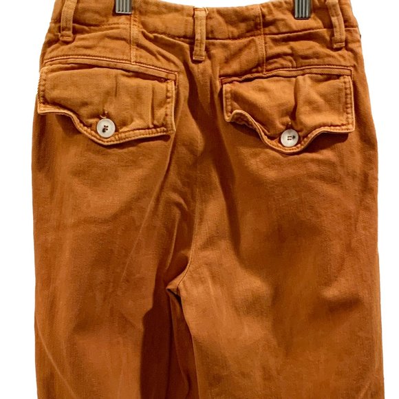 Free People On My Mind Cropped Cuff Wide Leg High Rise Pant, Size 26 - Picture 6 of 7